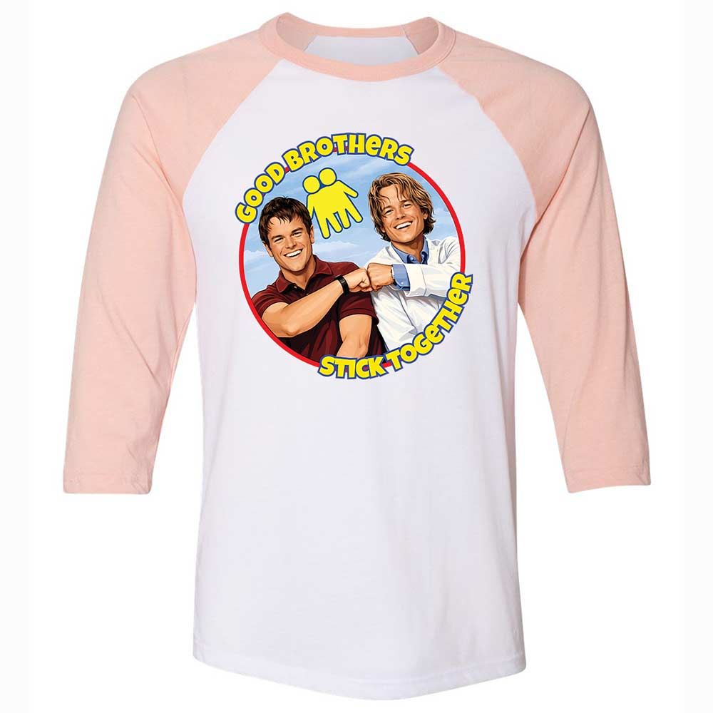 Unisex 3/4 Baseball Tee - 1PU75QMW - White/Heather Peach - 5