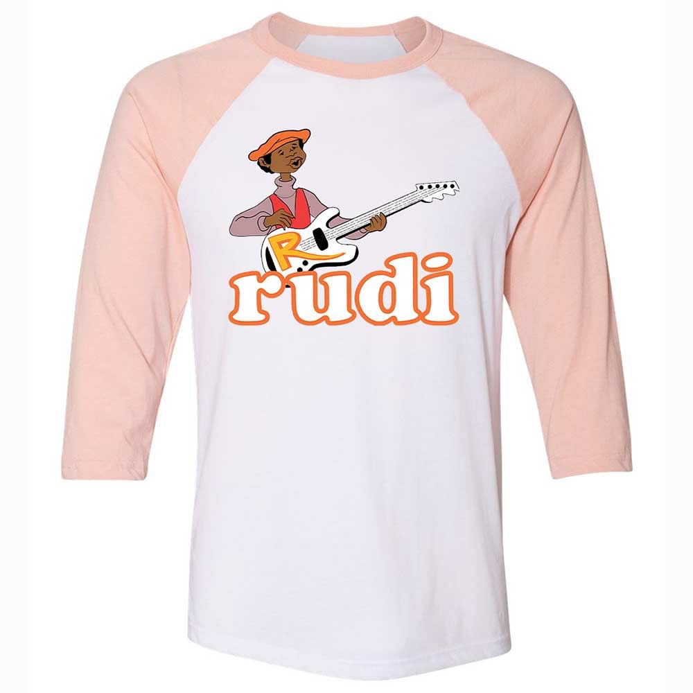 Unisex 3/4 Baseball Tee - VBP5SVSS - White/Heather Peach - 5