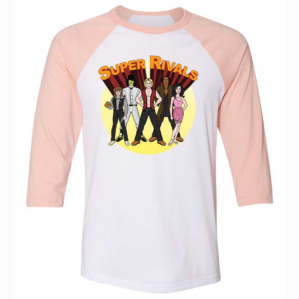 Unisex 3/4 Baseball Tee - AUF56ETR - White/Heather Peach - 5