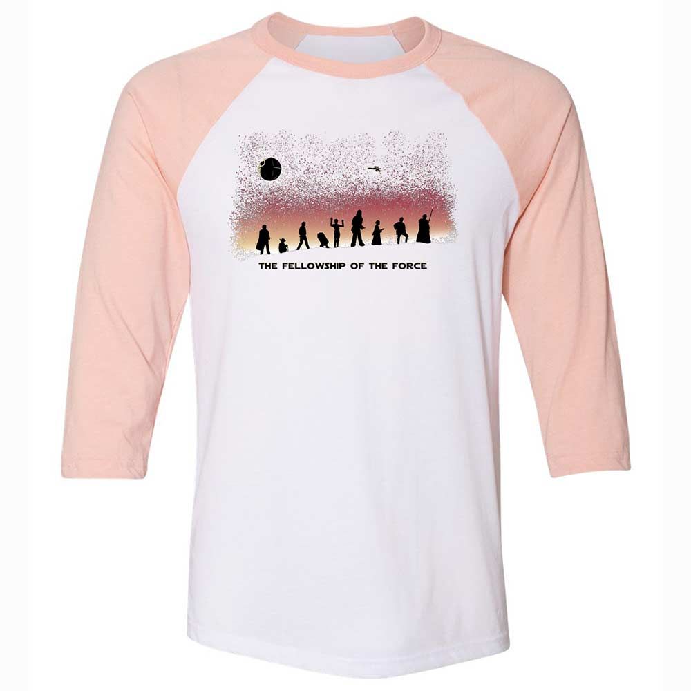 Unisex 3/4 Baseball Tee - YADVFZJK - White/Heather Peach - 5