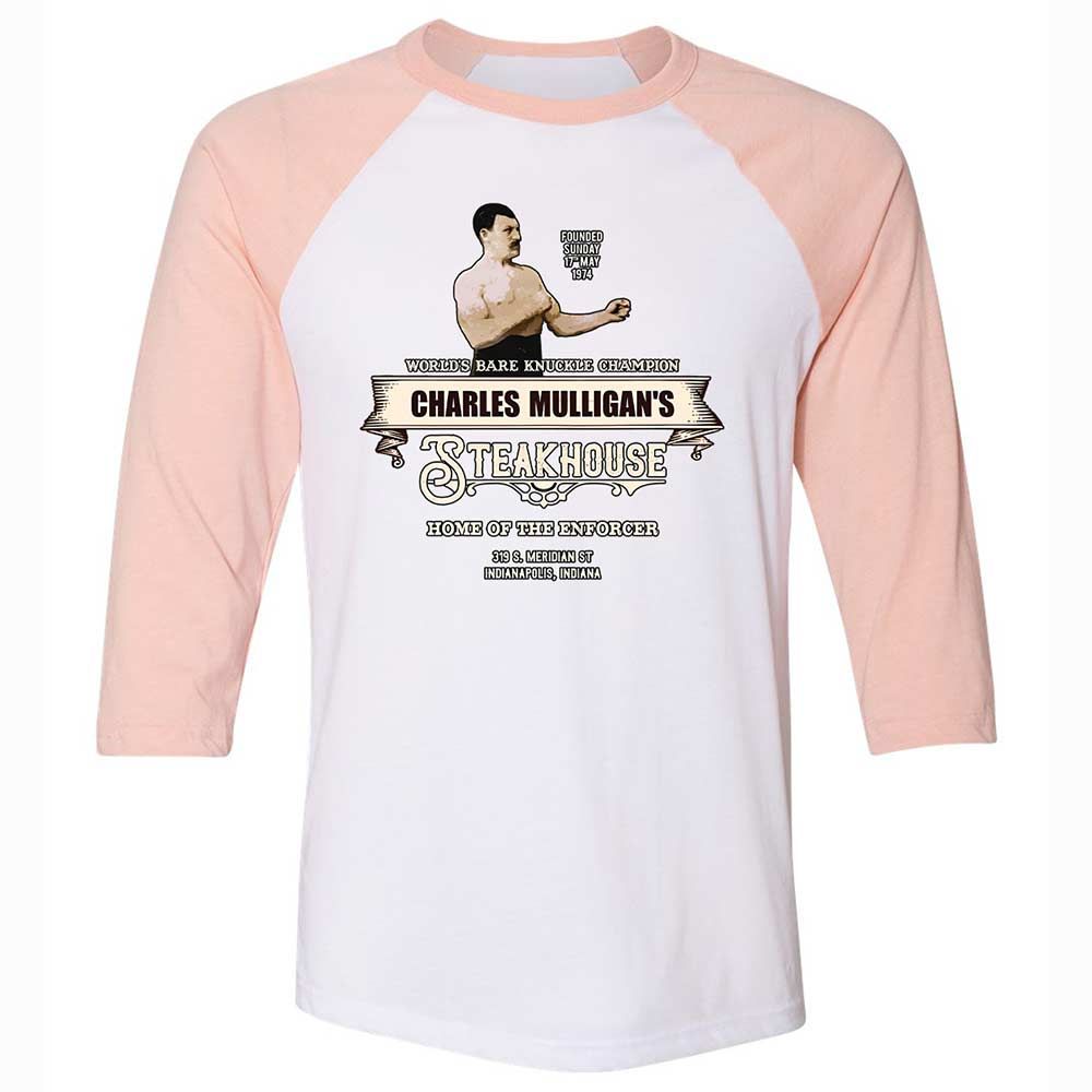 Unisex 3/4 Baseball Tee - M4SLX93K - White/Heather Peach - 5