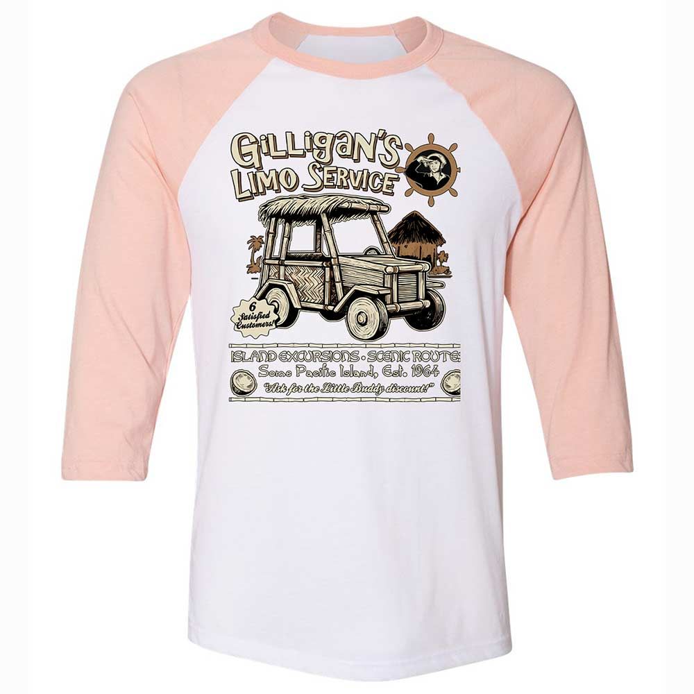 Unisex 3/4 Baseball Tee - ZGZEVG7Q - White/Heather Peach - 5