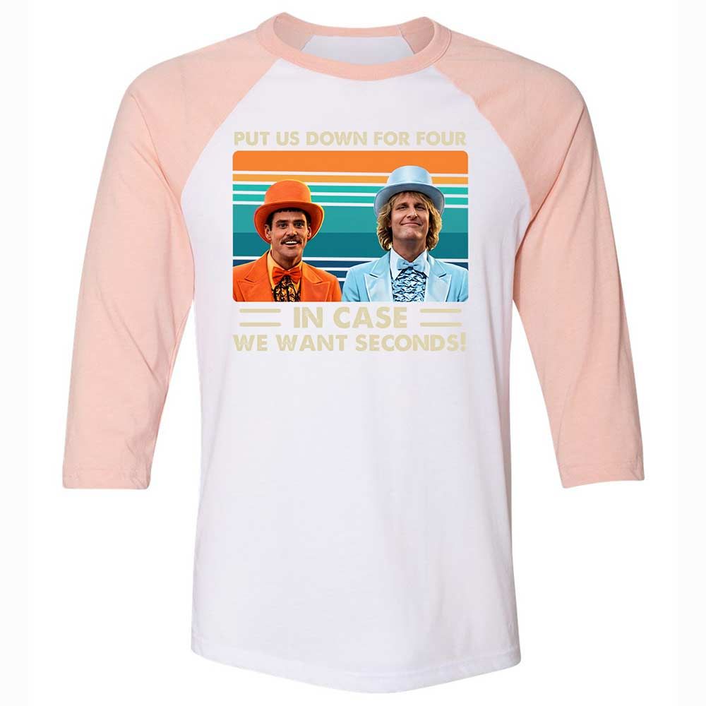 Unisex 3/4 Baseball Tee - SXFC5KP3 - White/Heather Peach - 5