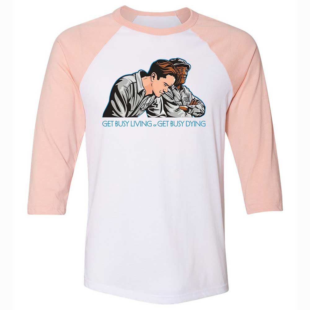 Get Busy Living - White/Heather Peach - 5