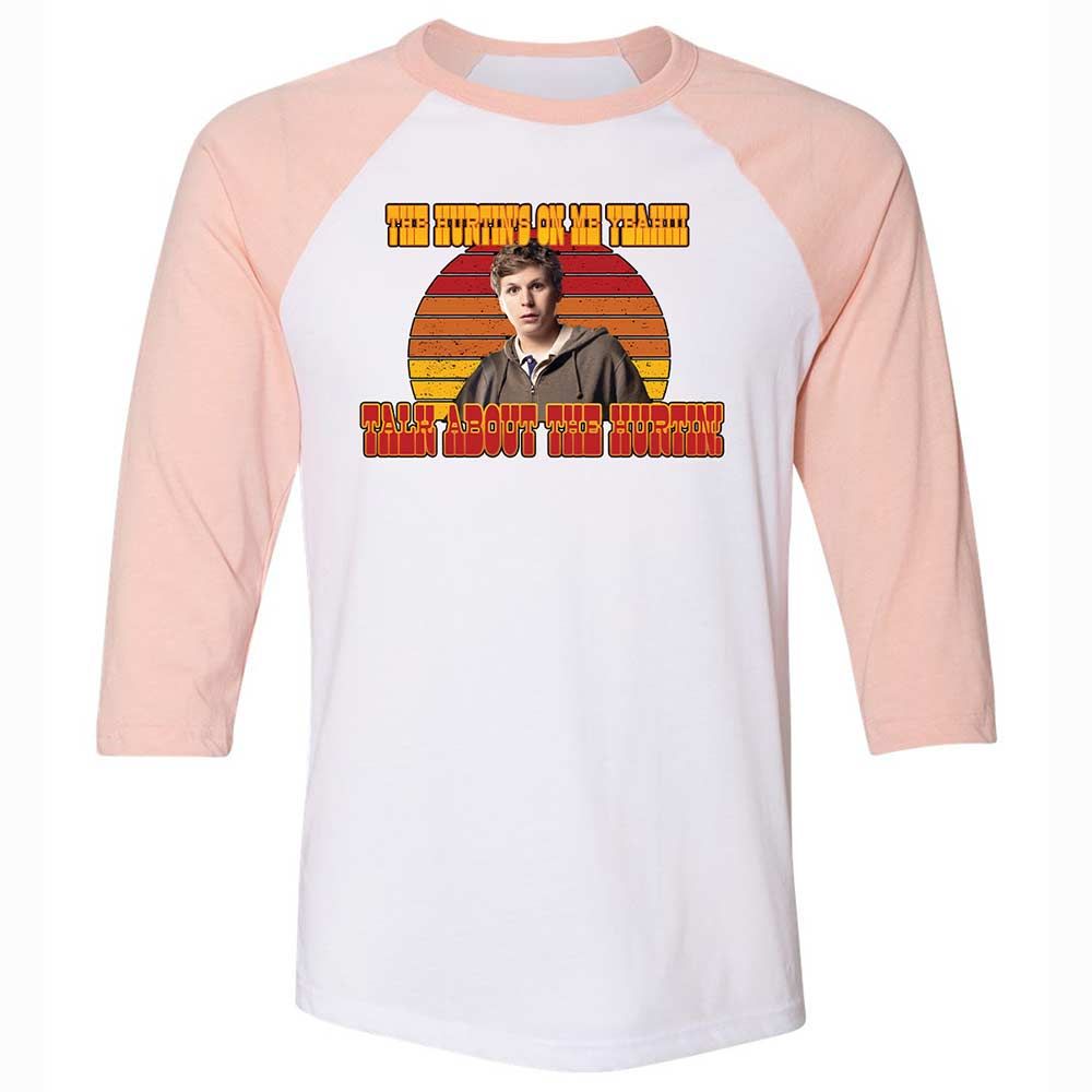 Unisex 3/4 Baseball Tee - FV1CW5LG - White/Heather Peach - 5