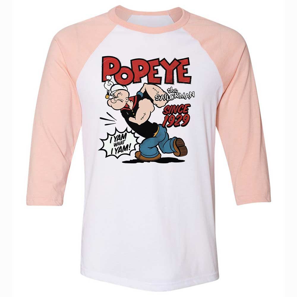 Unisex 3/4 Baseball Tee - KNM8D9G3 - White/Heather Peach - 5