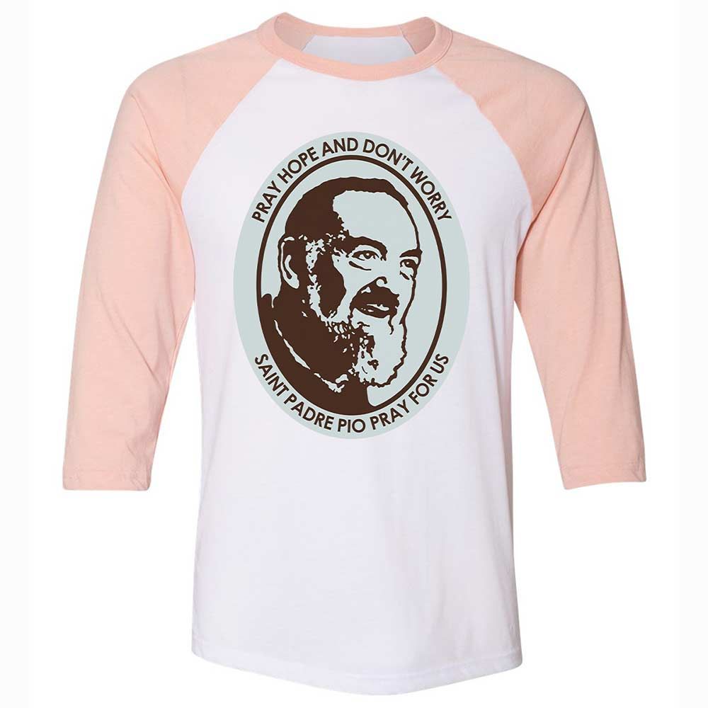 Pray, Hope, and Don't Worry - White/Heather Peach - 5