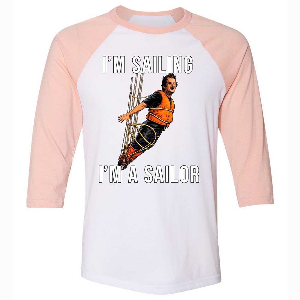 Unisex 3/4 Baseball Tee - YJVESPD2 - White/Heather Peach - 5