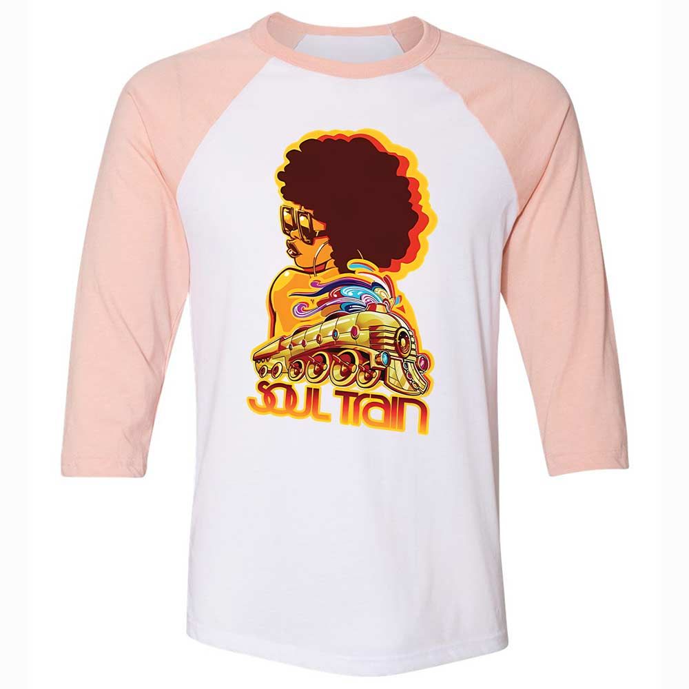 Unisex 3/4 Baseball Tee - MTQELAYL - White/Heather Peach - 5