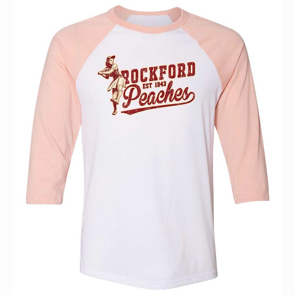 Unisex 3/4 Baseball Tee - W4MZN4BJ - White/Heather Peach - 5