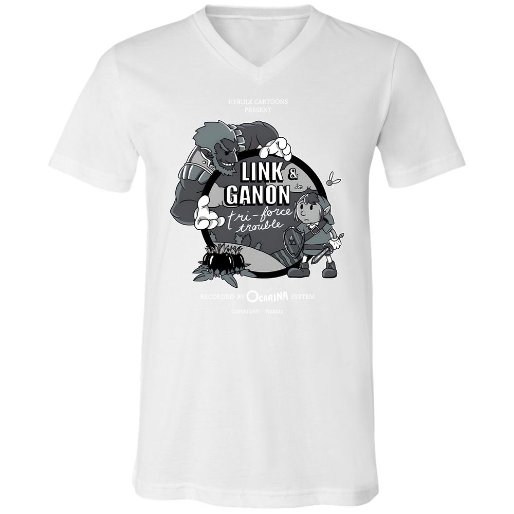 Unisex V-Neck T-Shirt - R5CWJQP9 - White - 5