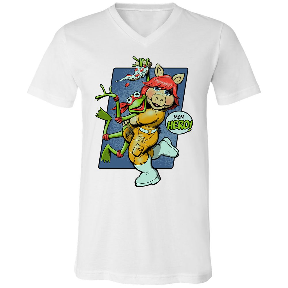 Unisex V-Neck T-Shirt - 2HK7NM37 - White - 5