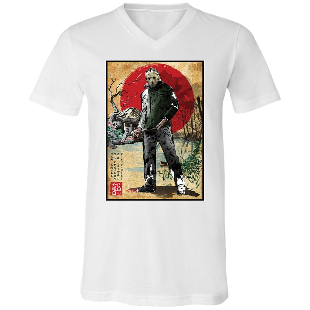 Unisex V-Neck T-Shirt - 6VH9C7LV - White - 5