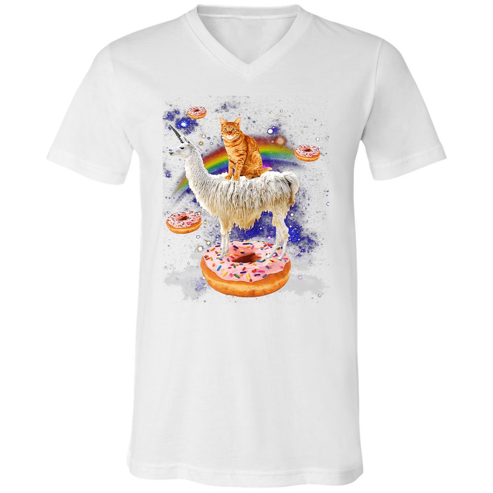 Unisex V-Neck T-Shirt - 4SMALEQW - White - 5