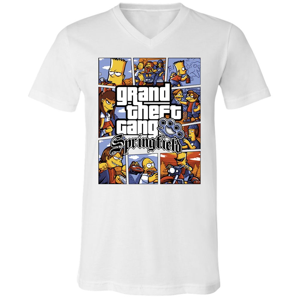 Unisex V-Neck T-Shirt - 3RN1RZFQ - White - 5