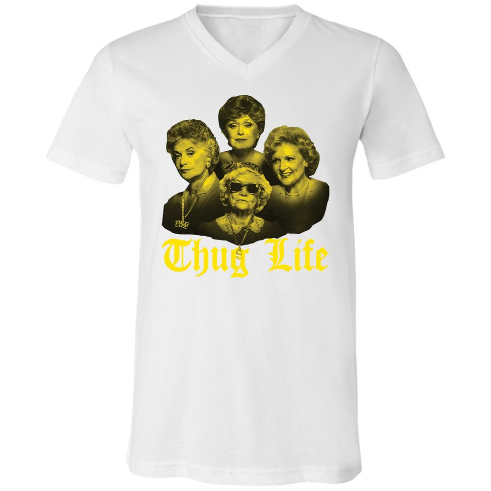 Unisex V-Neck T-Shirt - C59D8Y44 - White - 5