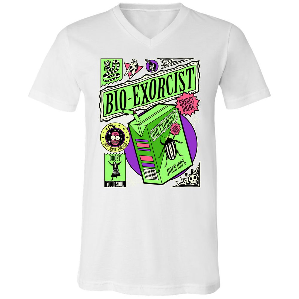 Unisex V-Neck T-Shirt - MJYZQLCX - White - 5