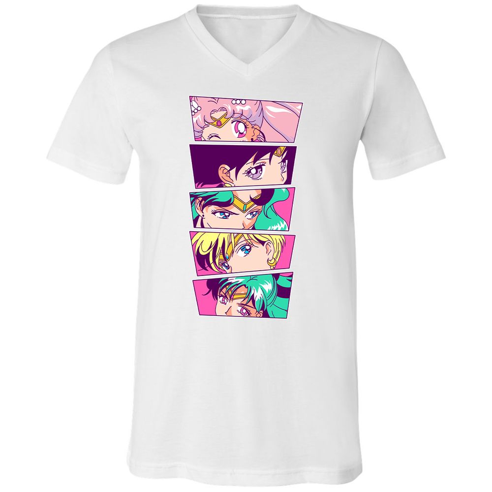 Unisex V-Neck T-Shirt - KVFL6QH8 - White - 5