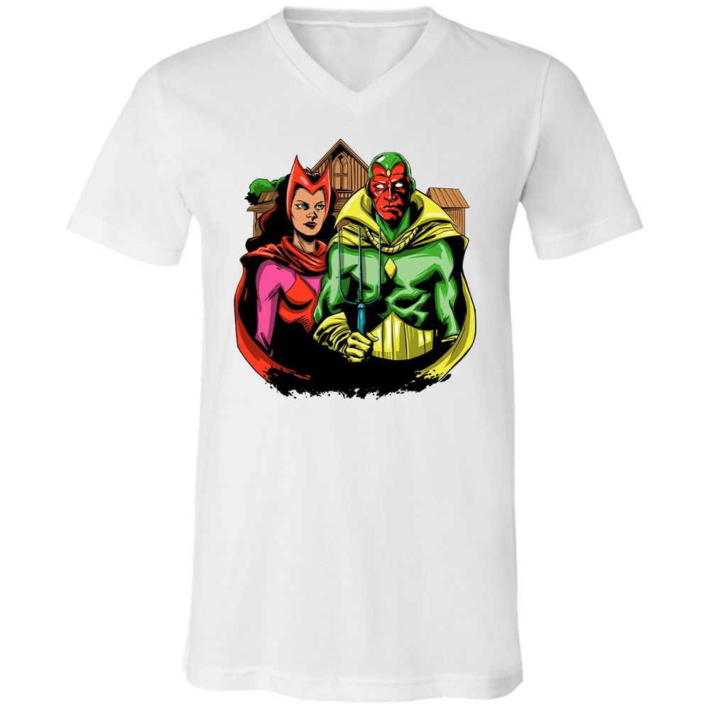 Unisex V-Neck T-Shirt - 5U655XYT - White - 5