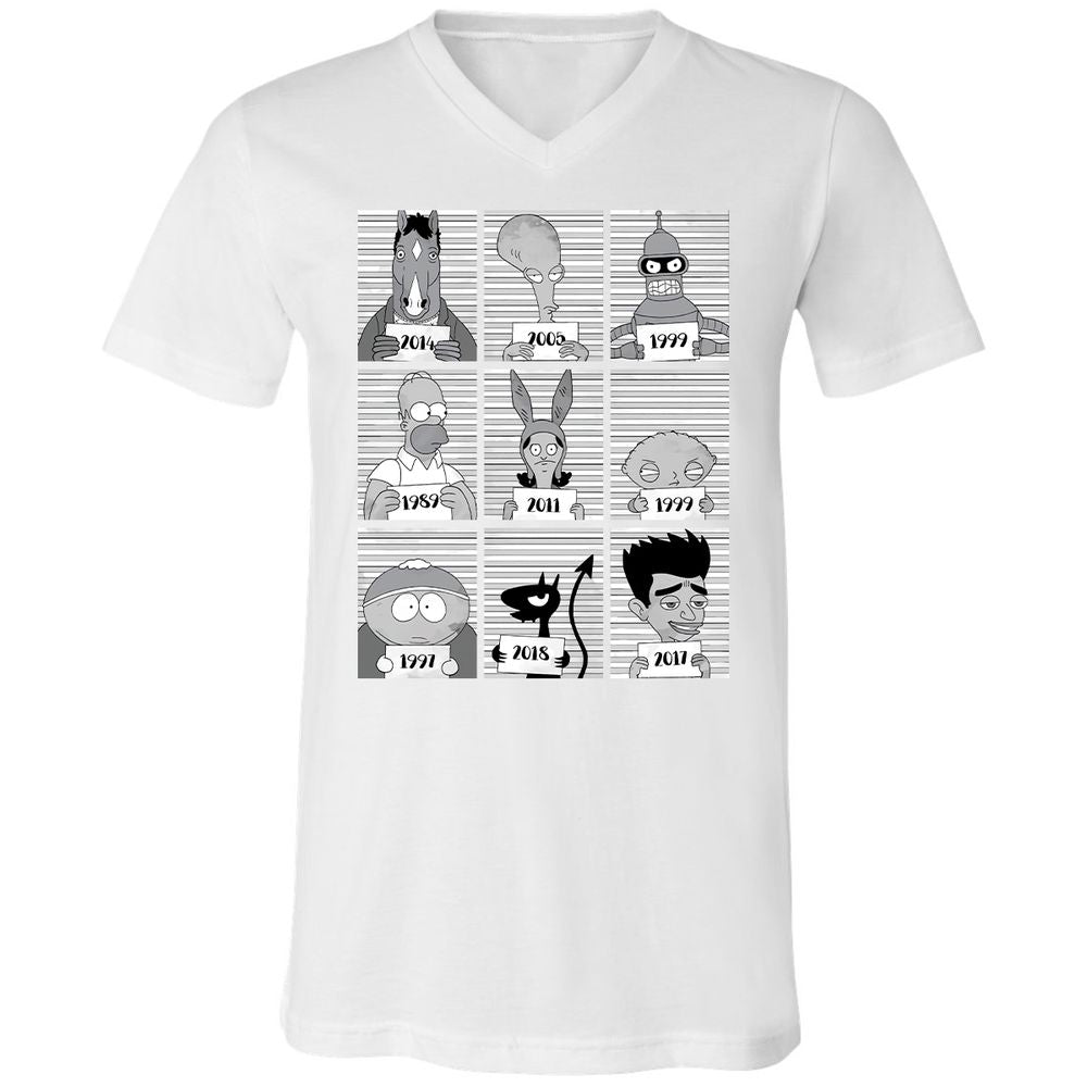 Unisex V-Neck T-Shirt - 1KDQWHJY - White - 5