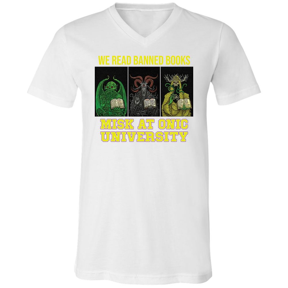 Unisex V-Neck T-Shirt - QBX7UKF6 - White - 5
