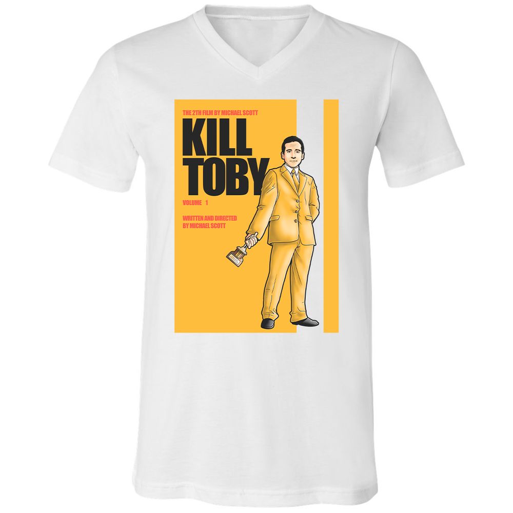 Unisex V-Neck T-Shirt - DFE1HZ8K - White - 5