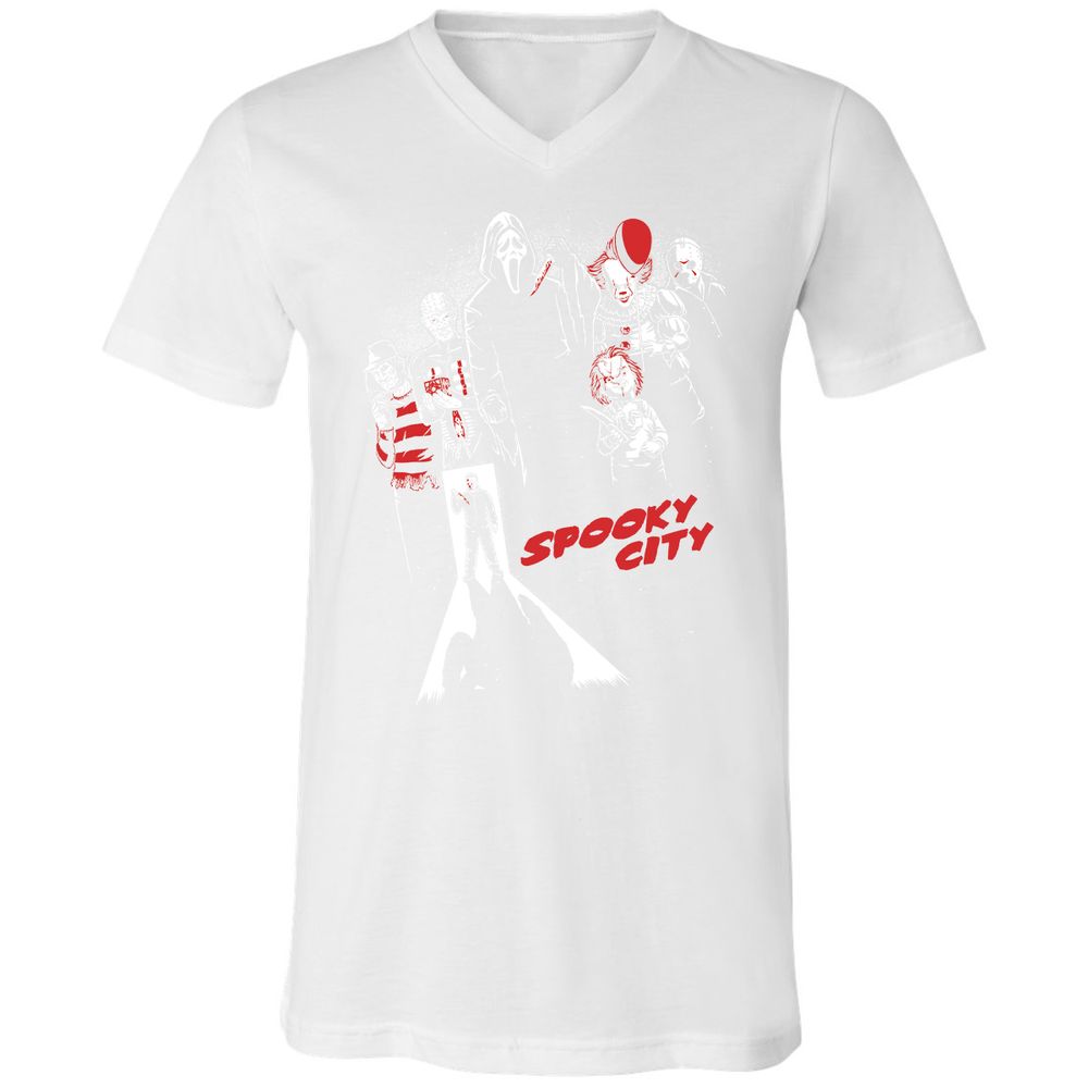 Unisex V-Neck T-Shirt - TA5EA8AE - White - 5