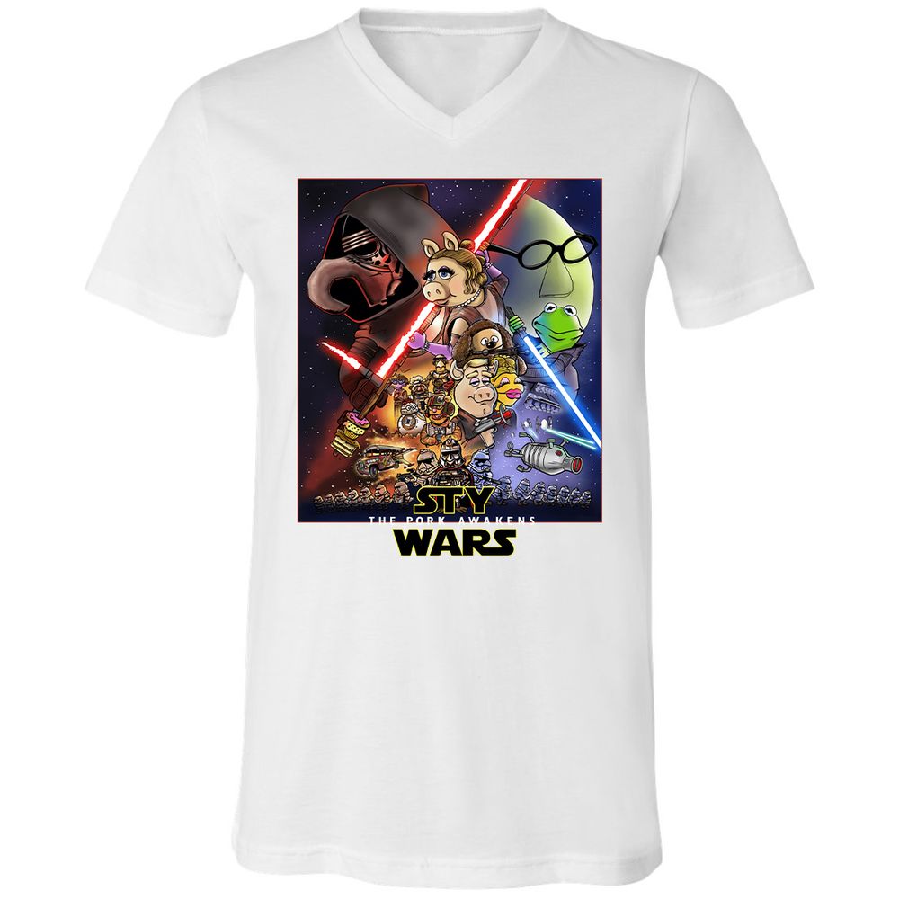 Unisex V-Neck T-Shirt - TKRUB669 - White - 5