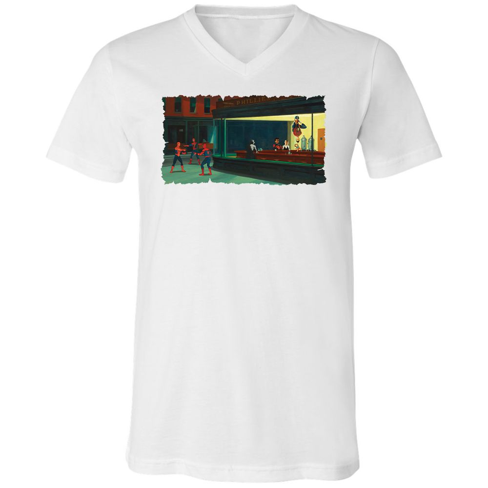 Unisex V-Neck T-Shirt - 7KHMLFJZ - White - 5