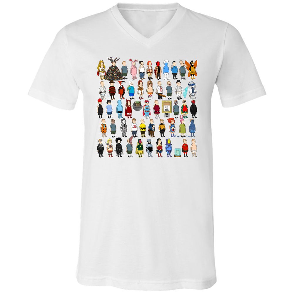 Unisex V-Neck T-Shirt - 7B8SC7PZ - White - 5