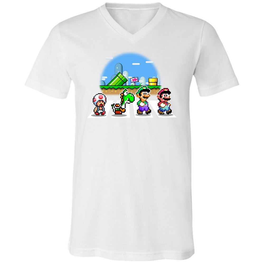 Unisex V-Neck T-Shirt - R4W2CWZ6 - White - 5