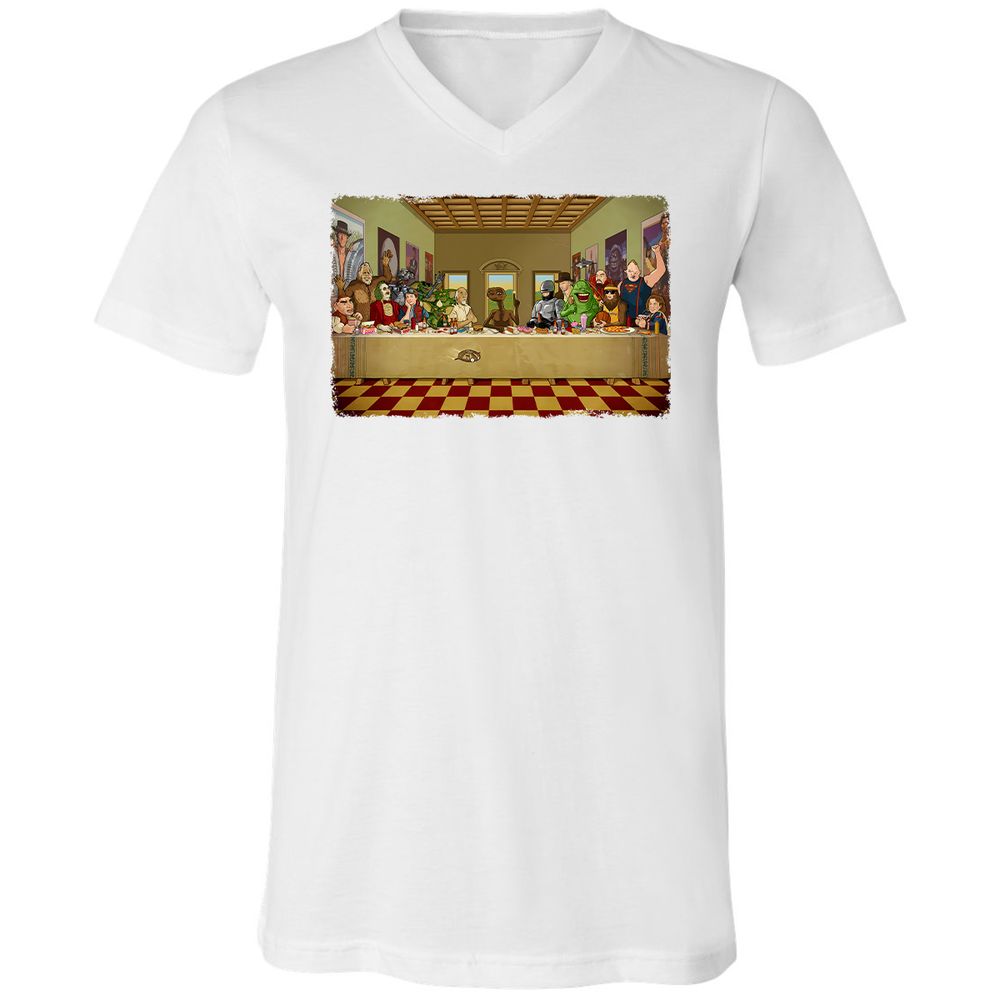 Unisex V-Neck T-Shirt - QQEBM7XU - White - 5