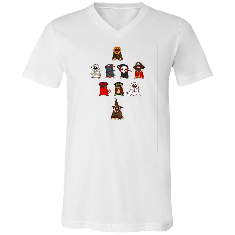 Unisex V-Neck T-Shirt - DHMY9NTN - White - 5