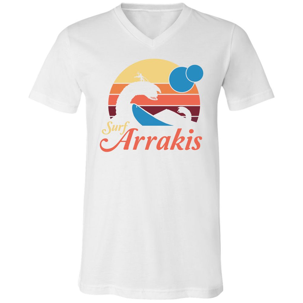 Unisex V-Neck T-Shirt - CBK8395W - White - 5