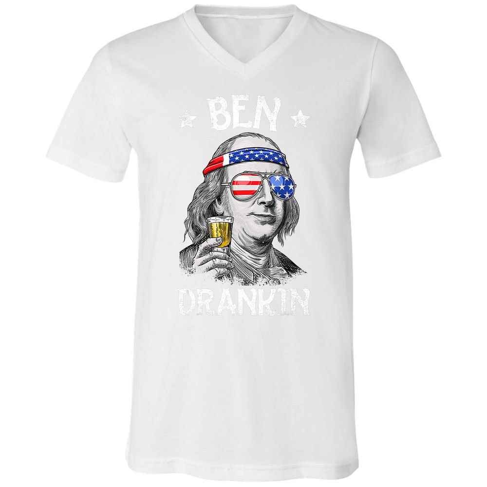 Unisex V-Neck T-Shirt - 8LX3S7S1 - White - 5