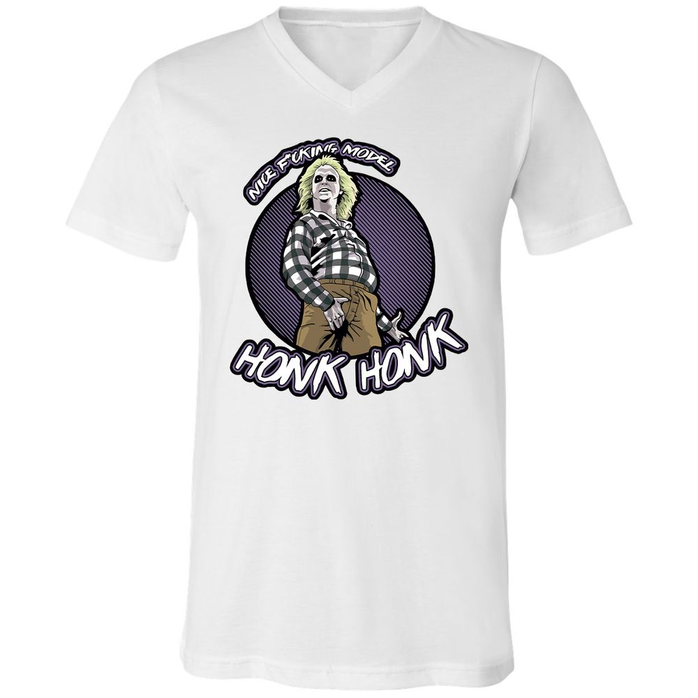 Unisex V-Neck T-Shirt - 28UX9XNW - White - 5