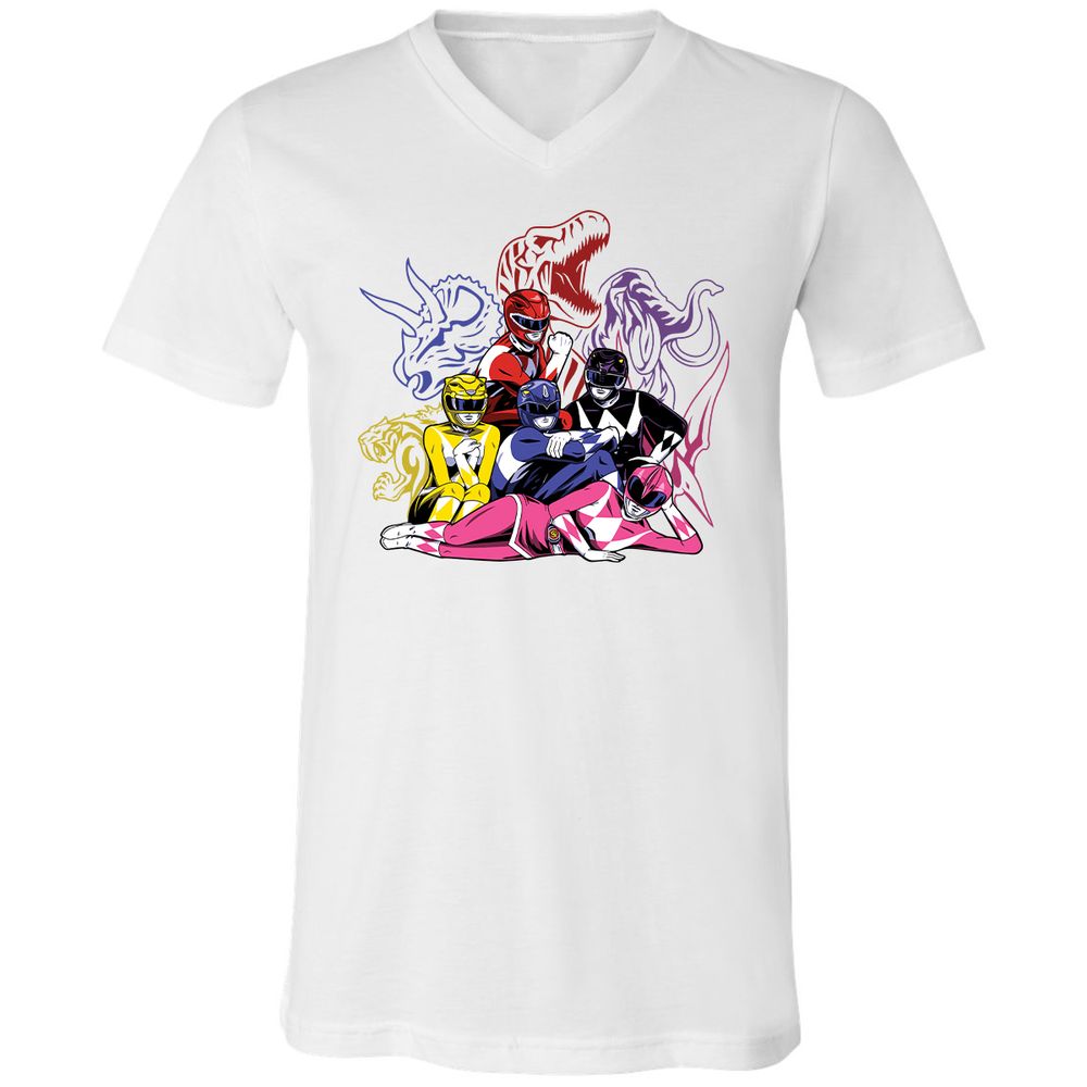 Unisex V-Neck T-Shirt - QYUWJPCK - White - 5