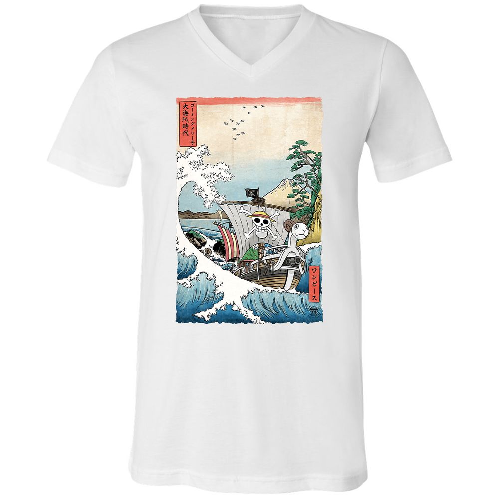 Unisex V-Neck T-Shirt - Q9USZXED - White - 5