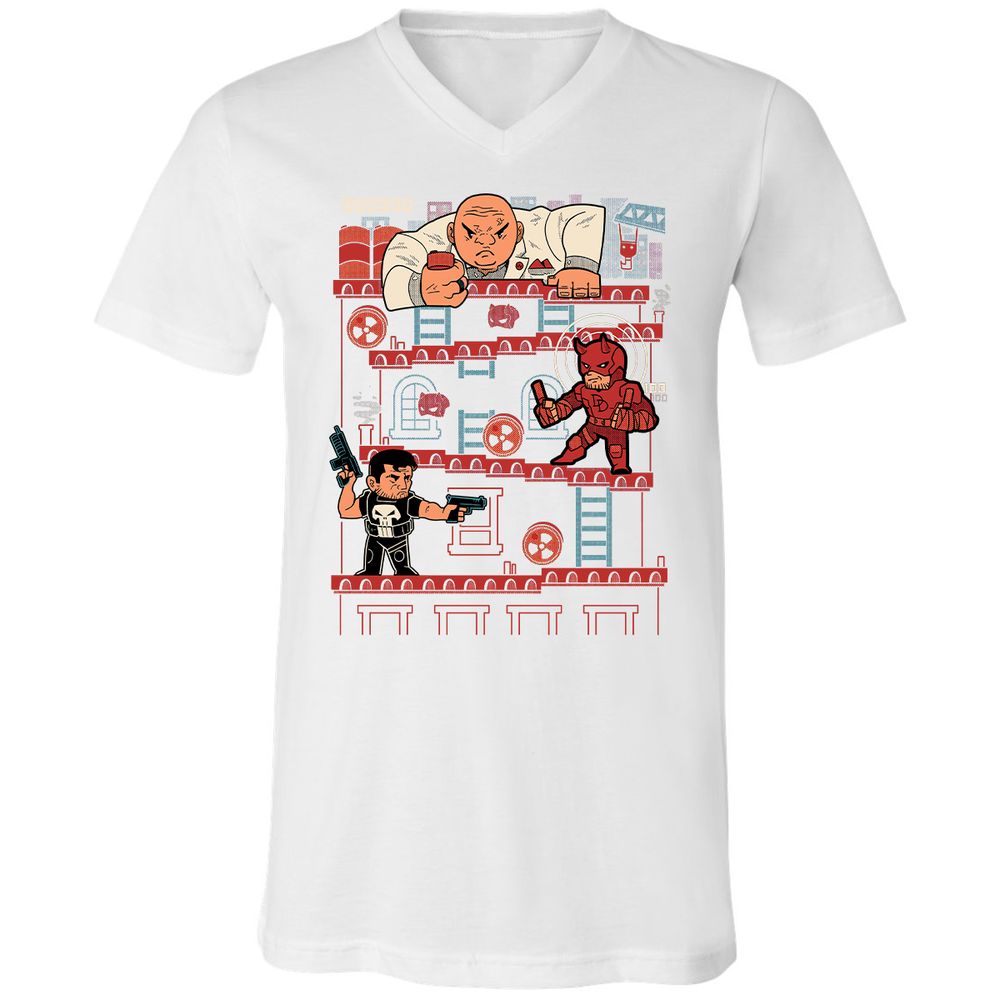 Unisex V-Neck T-Shirt - QRQEMEHK - White - 5