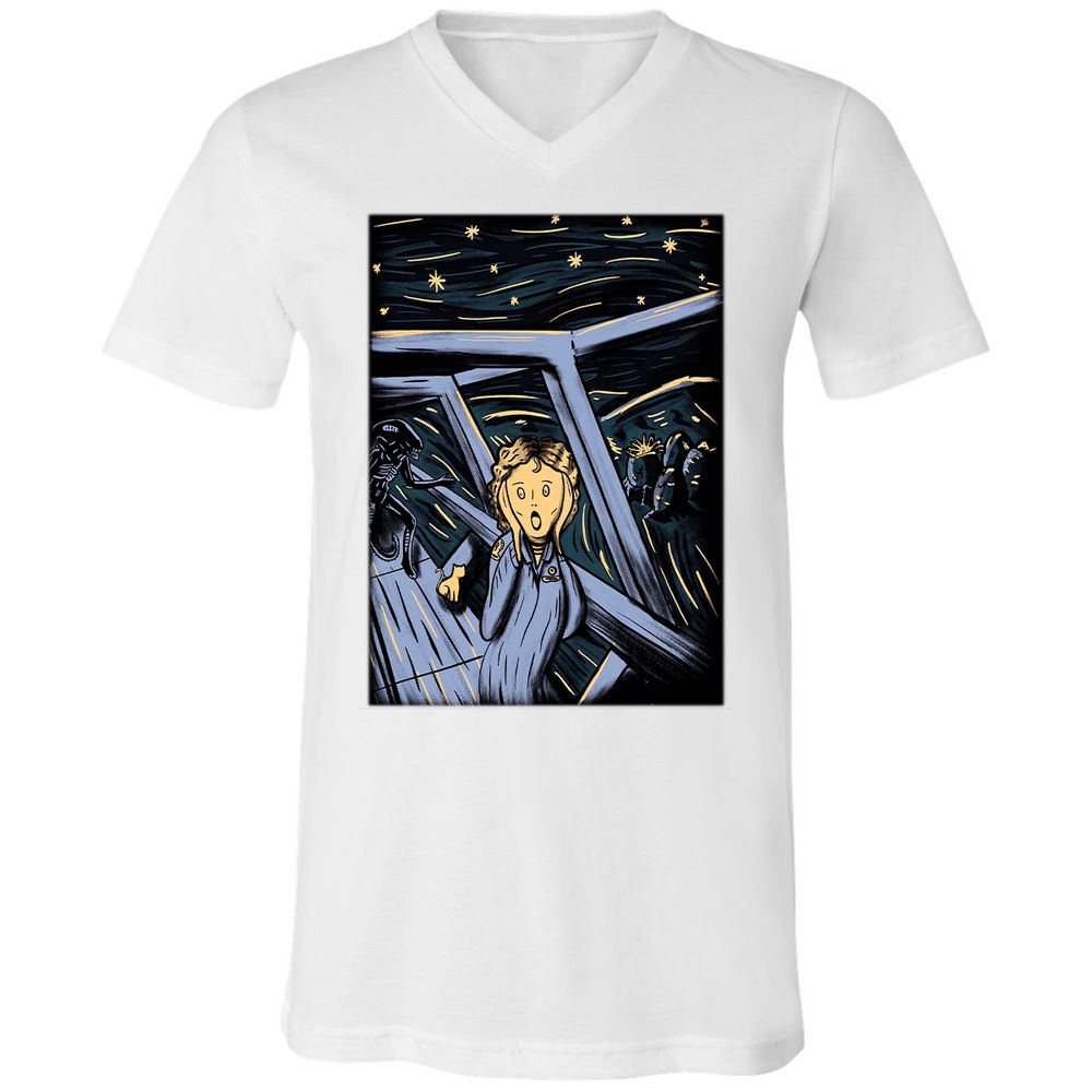 Unisex V-Neck T-Shirt - QLRJ3JAR - White - 5