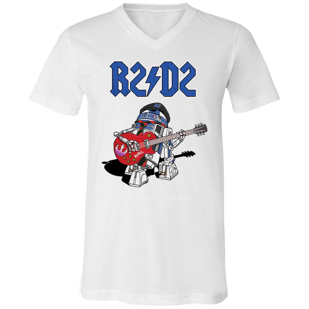 Unisex V-Neck T-Shirt - R6AH9U7V - White - 5
