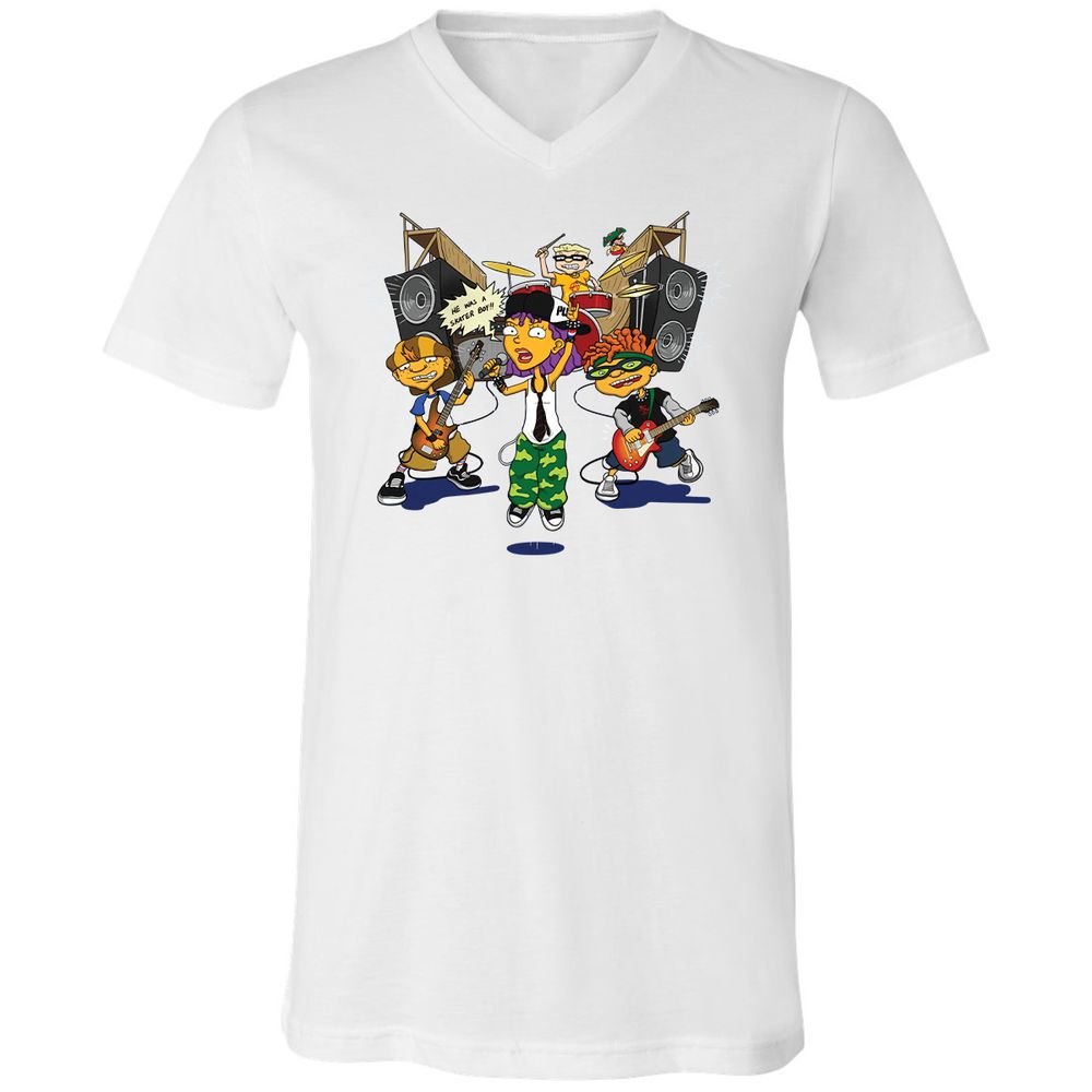 Unisex V-Neck T-Shirt - J887L9YZ - White - 5