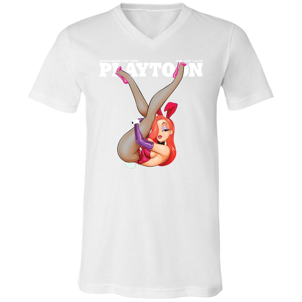 Unisex V-Neck T-Shirt - PJQSR4RB - White - 5