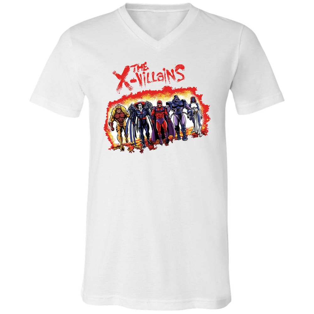Unisex V-Neck T-Shirt - ZK1XLCWV - White - 5