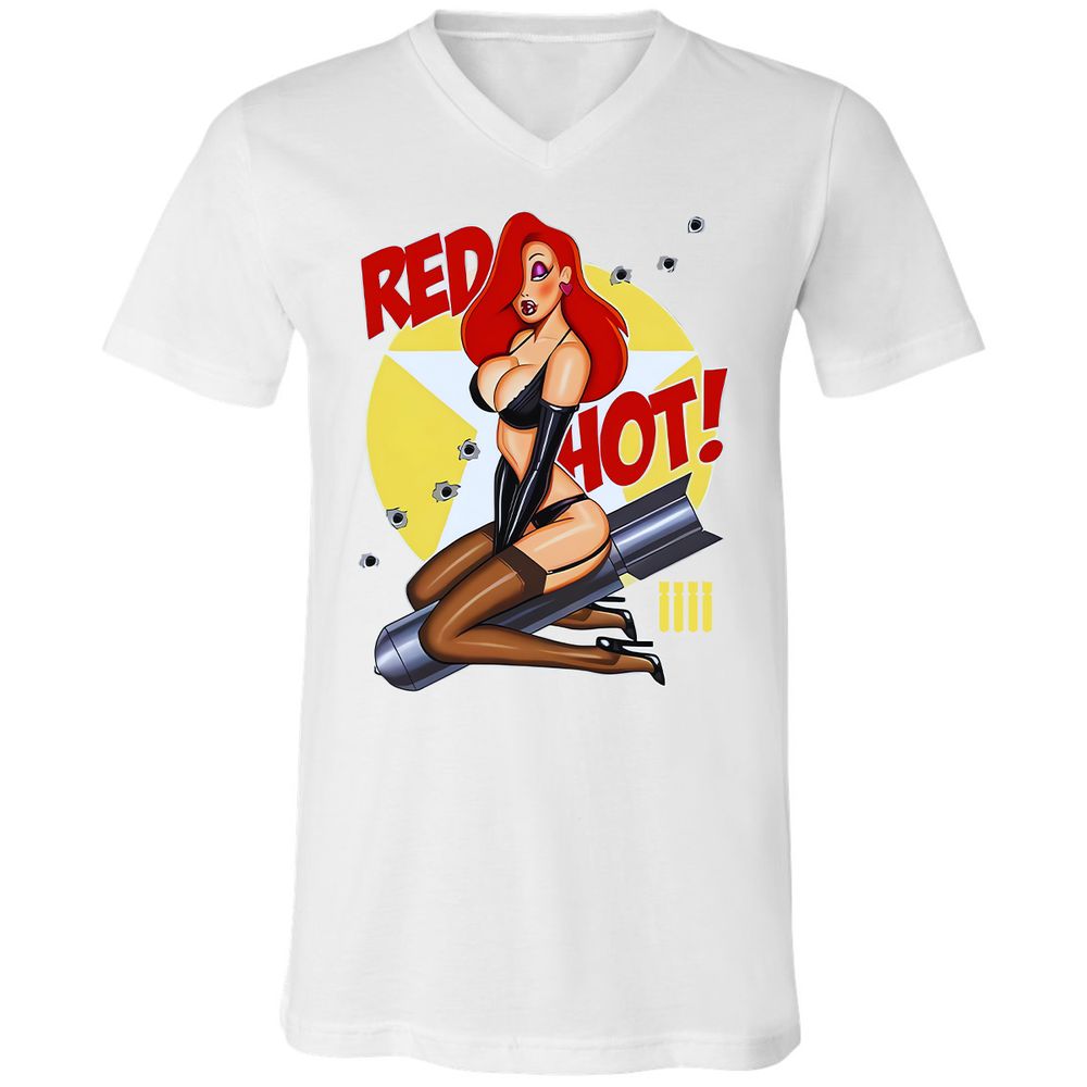 Unisex V-Neck T-Shirt - 5XTD7F13 - White - 5