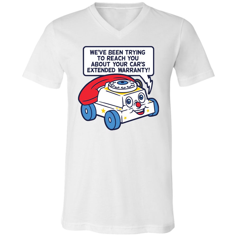 Unisex V-Neck T-Shirt - Black - White - 5