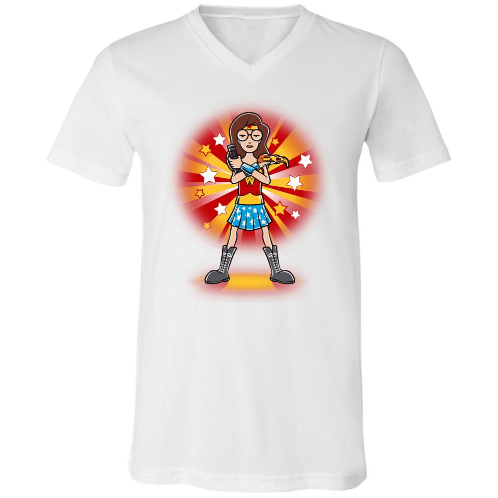 Unisex V-Neck T-Shirt - RG7Y1EWW - White - 5