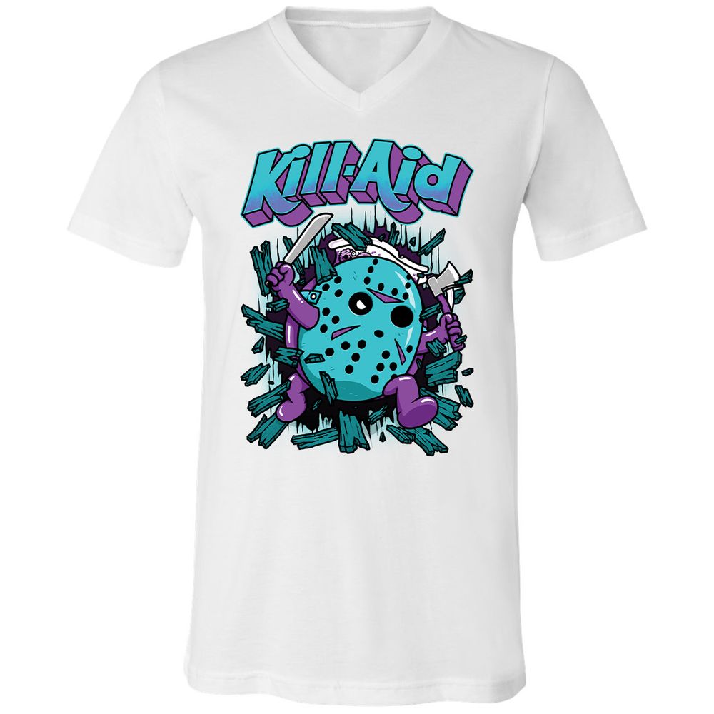 Unisex V-Neck T-Shirt - QASJDGSZ - White - 5