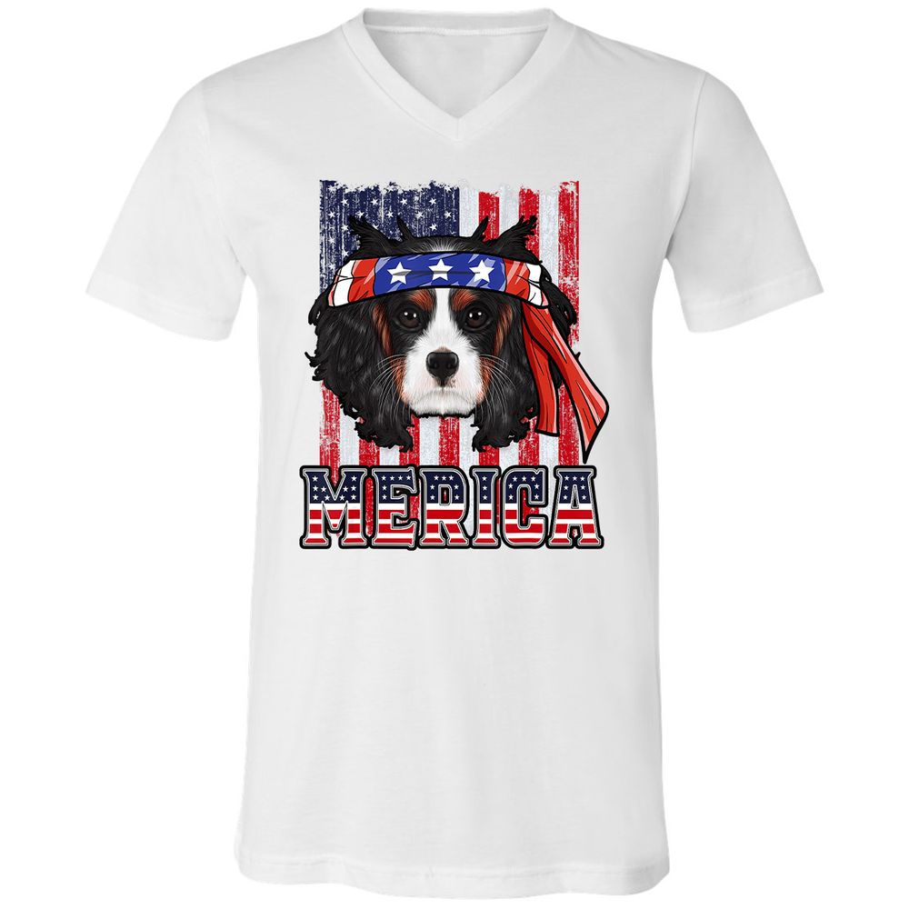 Unisex V-Neck T-Shirt - PRX98J7N - White - 5