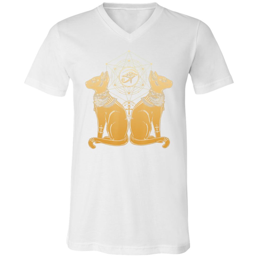 Unisex V-Neck T-Shirt - VLDGSY9W - White - 5